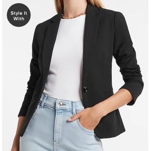 Express One Button Black Blazer Size 6 NWT